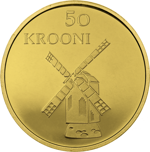 50 крон 90-летие Республики Эстония золотая монета (1)