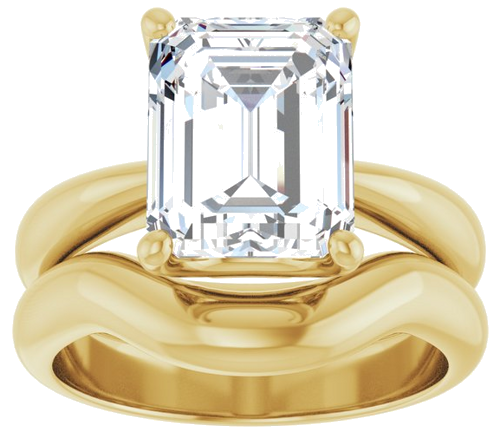 Sužadėtuvių Žiedas „Solitaire Crown-Inspired“ 14k yellow gold Emerald 10mm x 8mm (8)