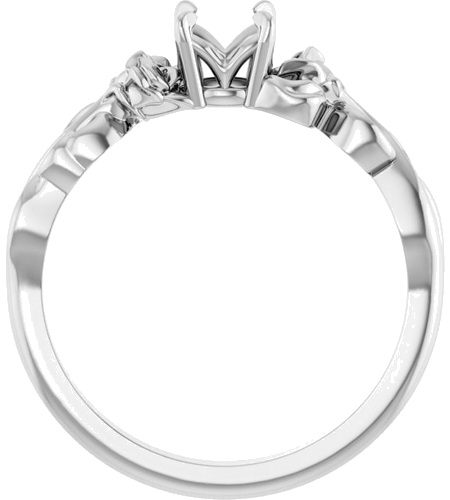Sužadėtuvių Žiedas „Claw-Prong Solitaire“ 14k white gold Round 5.2mm (2)