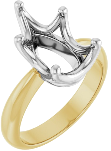 Sužadėtuvių Žiedas „Solitaire Crown-Inspired“ 14k yellow/white gold Pear 14mm x 9mm (1)