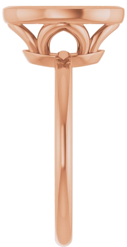 Sužadėtuvių Žiedas „Bezel-Set“ 14k rose gold Oval 11mm x 9mm (4)