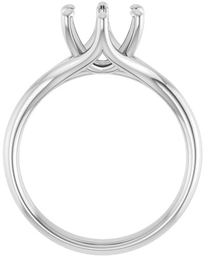 14K White 8 mm Round Engagement Ring Mounting (2)