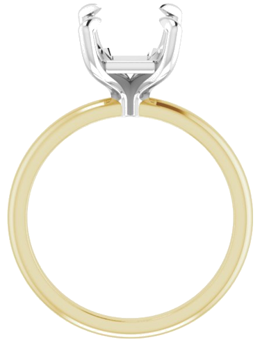 Sužadėtuvių Žiedas „Solitaire“ 585 Baltojo Ir Geltonojo Aukso Emerald 10mm x 8mm (2)