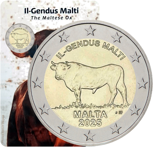2025 Malta Ox Il Gendus Malti 2 Euro Coin BU in Card (3)