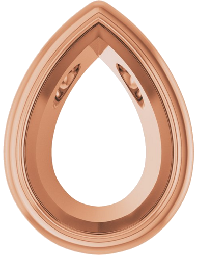 Pakabukas „Bezel-Set Solitaire“ 14k rose gold Pear 10mm x 7mm (1)