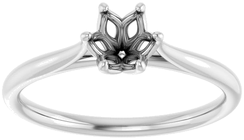 14K White 5.2 mm Round Engagement Ring Mounting (3)