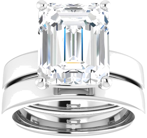 Sužadėtuvių Žiedas „Solitaire“ 950 Platinos Emerald 11mm x 9mm (8)