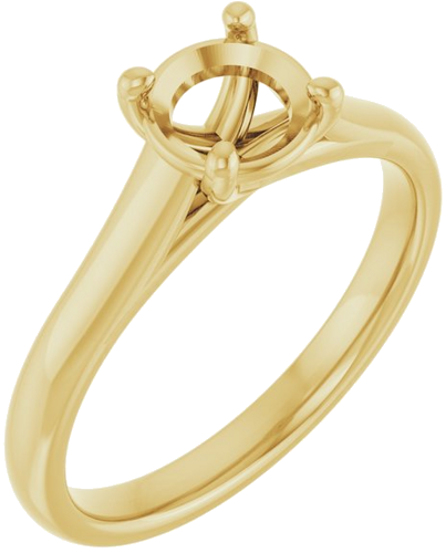14K Yellow 6.5 mm Round Solitaire Engagement Ring Mounting (1)