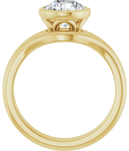 Sužadėtuvių Žiedas „Bezel-Set“ 14k yellow gold Round 7.4mm (7)
