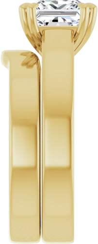 Sužadėtuvių Žiedas „Double Claw-Prong Solitaire“ 10k yellow gold Square 7mm (9)
