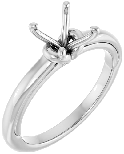 14K White  7.4 mm Round Solitaire Engagement Ring Mounting (1)