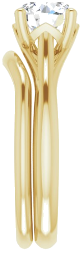 14K Yellow 7 mm Round Solitaire Engagement Ring Mounting (9)