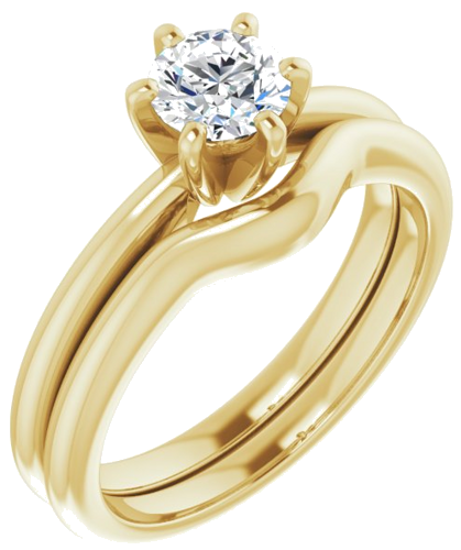Sužadėtuvių Žiedas „Solitaire“ 10k yellow gold Round 5.2mm (6)