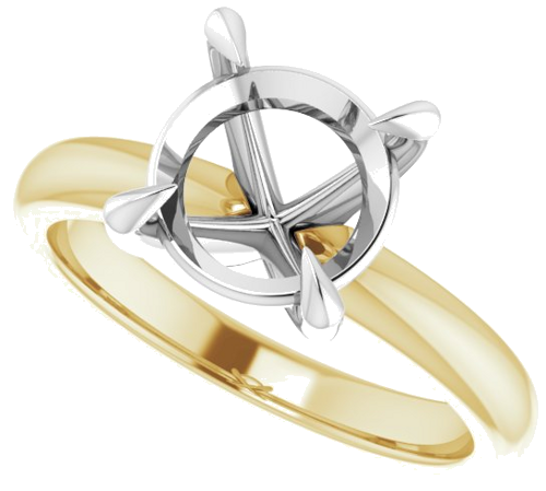 Sužadėtuvių Žiedas „Solitaire“ 585 Baltojo Ir Geltonojo Aukso Round 9mm (5)