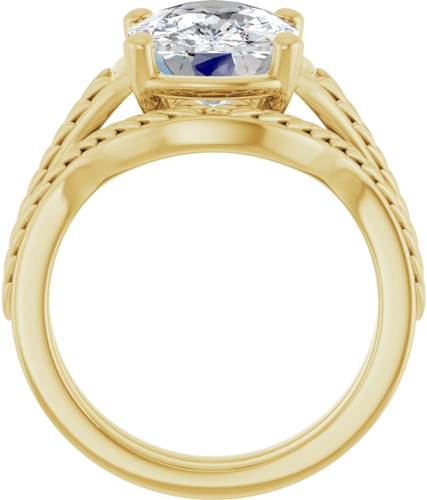 Sužadėtuvių Žiedas „Solitaire“ 14k yellow gold Elongated Cushion 11mm x 9mm (7)