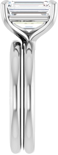 Sužadėtuvių Žiedas 585 Baltojo Aukso Emerald 10mm x 8mm (9)