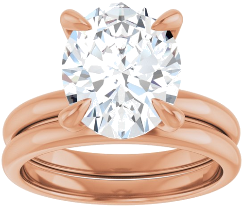 Sužadėtuvių Žiedas „Solitaire“ 14k rose gold Oval 11mm x 9mm (8)