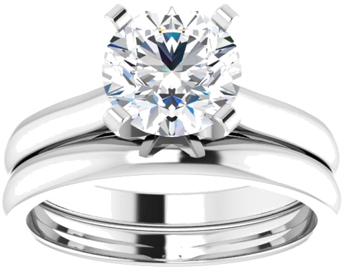 14K White 7.5 mm Round Solitaire Engagement Ring Mounting (7)