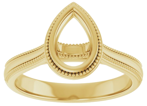 Sužadėtuvių Žiedas „Bezel-Set Solitaire“ 14k yellow gold Pear 8mm x 5mm (3)