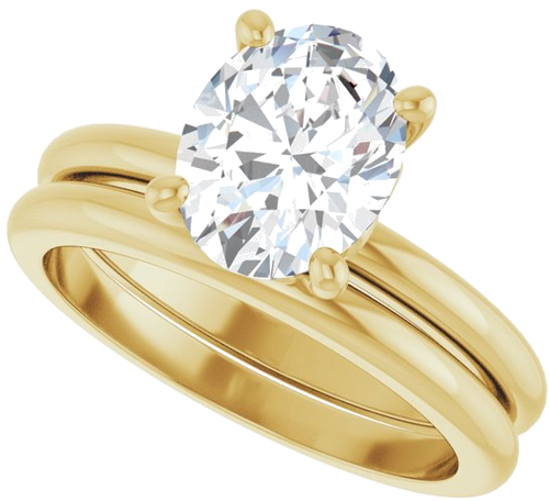 Sužadėtuvių Žiedas „Solitaire“ 14k yellow gold Oval 9mm x 7mm (10)