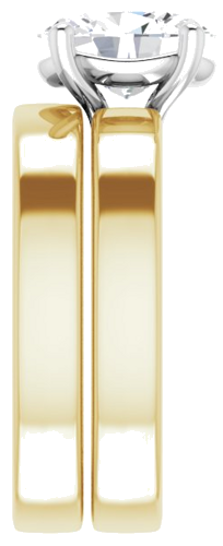 Sužadėtuvių Žiedas „Solitaire“ 14k yellow/white gold Oval 9mm x 7mm (9)