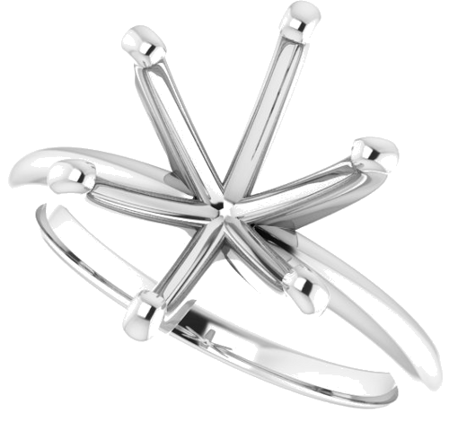 14K White  12x10 mm Oval Solitaire Engagement Ring Mounting (5)