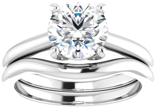 Sužadėtuvių Žiedas „V-End Prong“ 14k white gold Round 7.4mm (8)