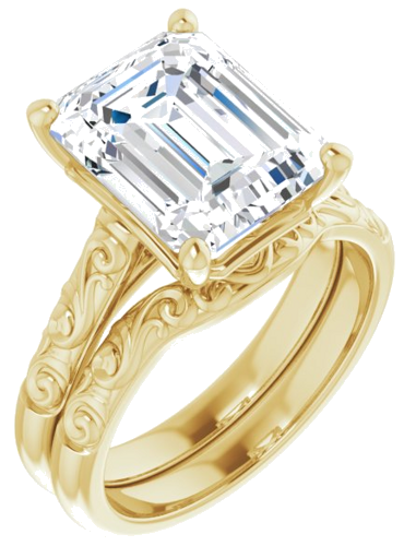 Sužadėtuvių Žiedas „Solitaire“ 10k yellow gold Emerald 11mm x 9mm (6)