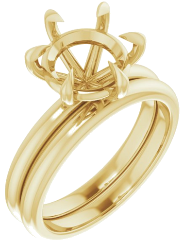 14K Yellow 9.4 mm Round Solitaire Engagement Ring Mounting (6)