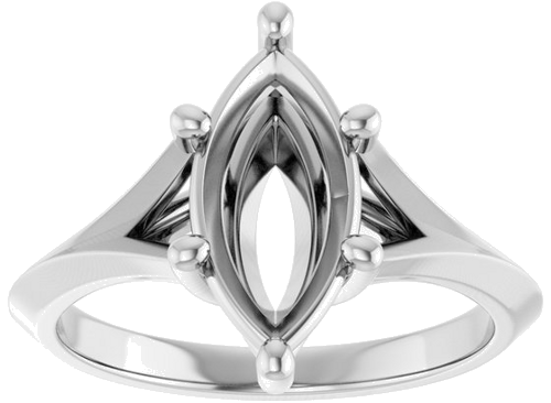 Sužadėtuvių Žiedas „Solitaire Split Shank“ 14k white gold Marquise 12mm x 6mm (3)