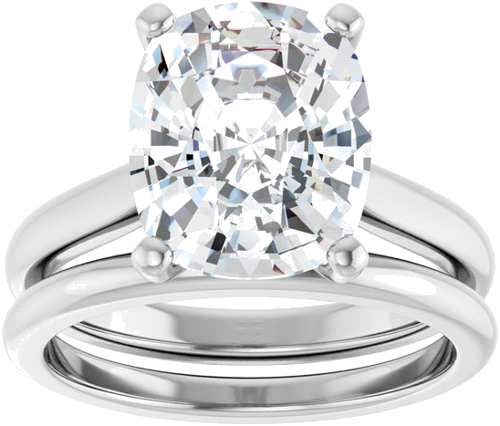 Sužadėtuvių Žiedas 14k white gold Elongated Cushion 11mm x 9mm (8)
