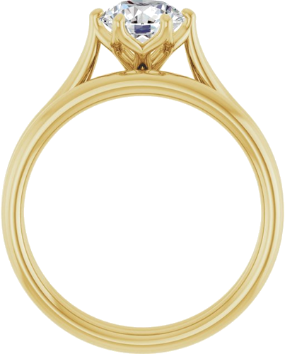 10K Yellow 6.5 mm Round Engagement Ring Mounting (7)