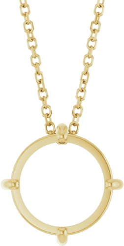 14K Yellow 10 mm Round Cabochon 16-18  Necklace Mounting (1)