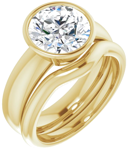 Sužadėtuvių Žiedas „Bezel-Set Solitaire“ 14k yellow gold Round 9mm (6)