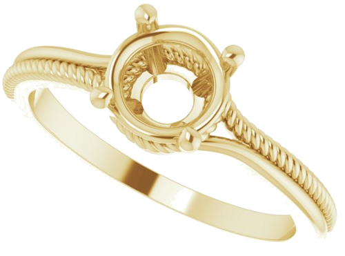 Sužadėtuvių Žiedas „Solitaire“ 14k yellow gold Round 6.5mm (5)