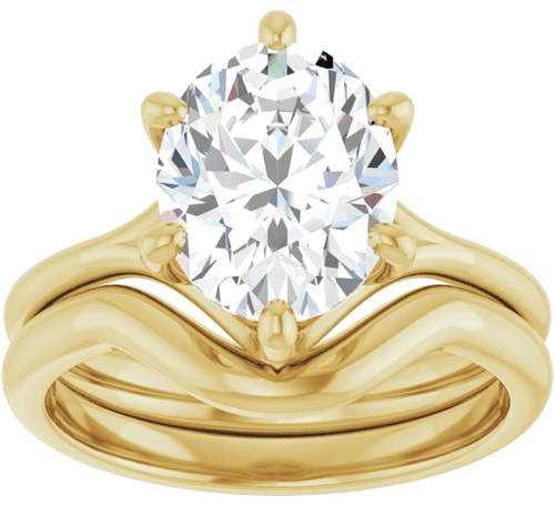 Sužadėtuvių Žiedas „Solitaire“ 10k yellow gold Oval 10mm x 8mm (8)