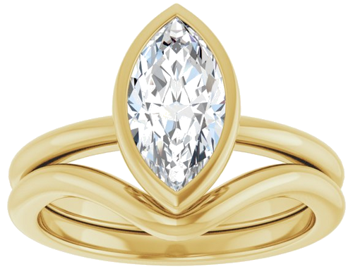 Sužadėtuvių Žiedas „Bezel-Set“ 14k yellow gold Marquise 10.5mm x 5.5mm (8)
