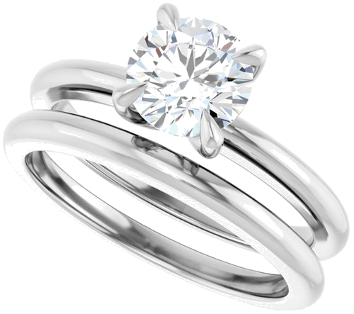 Sužadėtuvių Žiedas „Claw-Prong Solitaire“ 10k white gold Round 6.5mm (10)