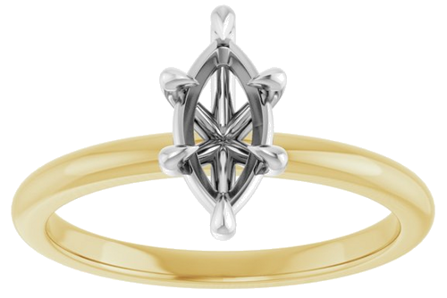 Sužadėtuvių Žiedas „Claw-Prong“ 14k yellow/white gold Marquise 9mm x 4.5mm (3)