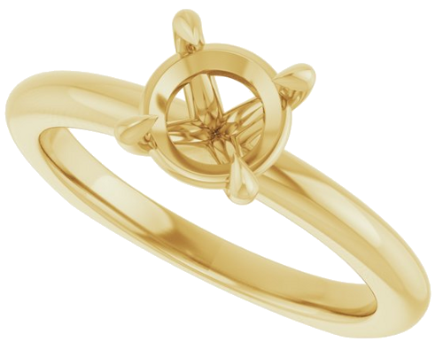 Sužadėtuvių Žiedas „Claw-Prong Euro Shank“ 14k yellow gold Round 6.5mm (5)