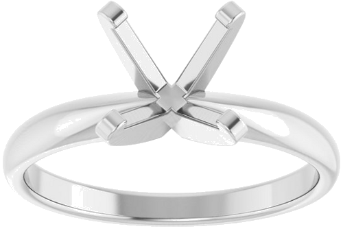 14K White 7.8-8.6 mm Round Solitaire Engagement Ring Mounting (3)