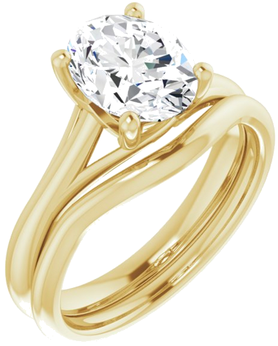 Sužadėtuvių Žiedas „Solitaire“ 585 Geltonojo Aukso Oval 9mm x 7mm (6)