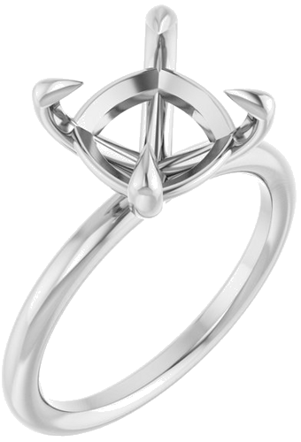 Sužadėtuvių Žiedas „Claw-Prong Solitaire“ 14k white gold Cushion 9mm (1)