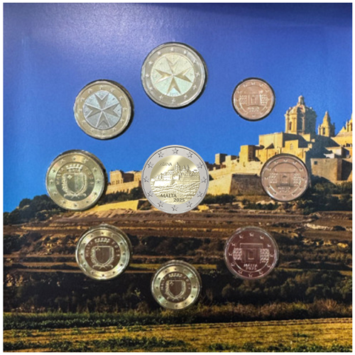 2025 Malta Euro Coin Set with Mdina 2 Euro Coin BU (2)