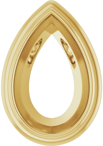 Pakabukas „Bezel-Set Solitaire“ 14k yellow gold Pear 8mm x 5mm (1)