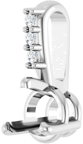 Pakabukas „Accented“ 14k white gold Round 4mm (2)