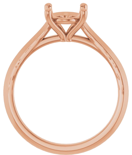 14K Rose 9x7 mm Oval Solitaire Engagement Ring Mounting (2)