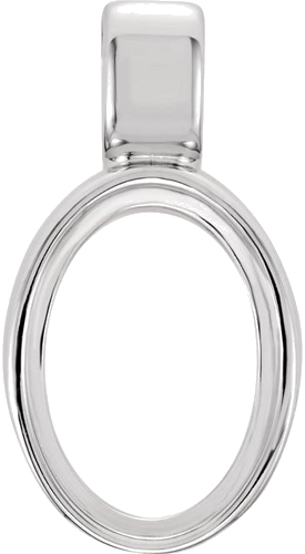 Sterling Silver 12x10 mm Oval Bezel-Set Cabochon Pendant Mounting (1)