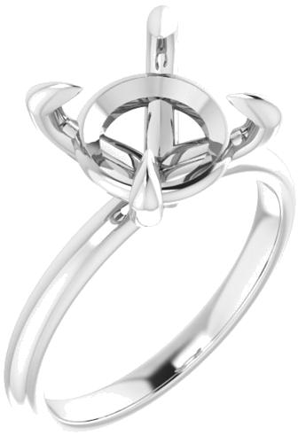 Platinum  10 mm Round Solitaire Engagement Ring Mounting (1)