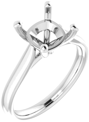 Sužadėtuvių Žiedas „Solitaire“ 585 Baltojo Aukso Cushion 8mm (1)